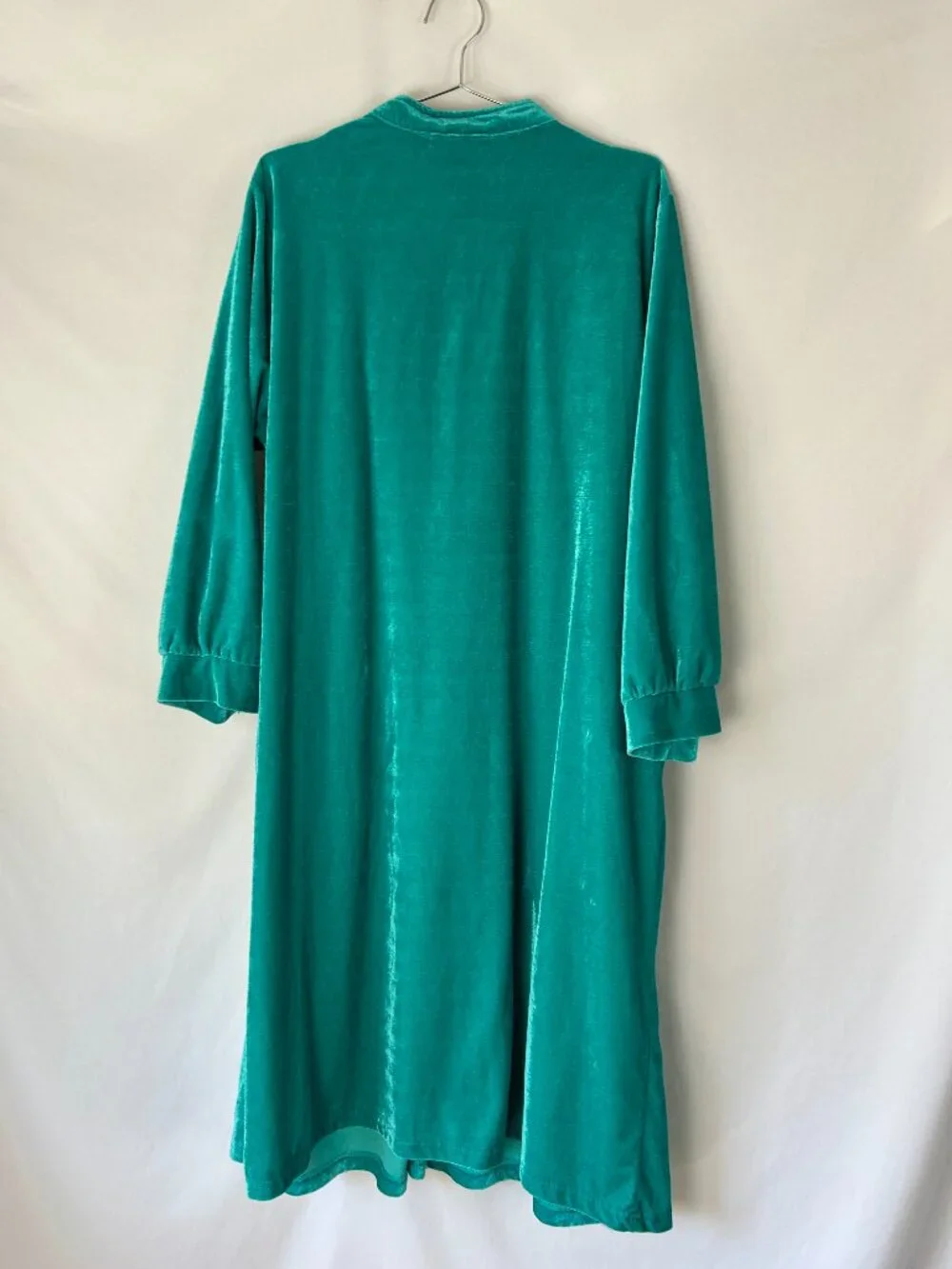Only Necessities Green Velour Full Length House Coat House Dress Robe 1X 22/24